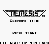 Nemesis (Japan) Title Screen